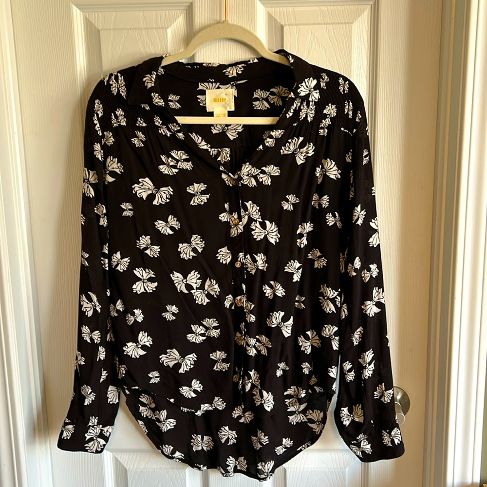 Maeve (Anthropologie) high/low button-up shirt